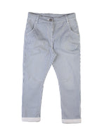 Pantalon Coluche Rayé Blanc-Bleu